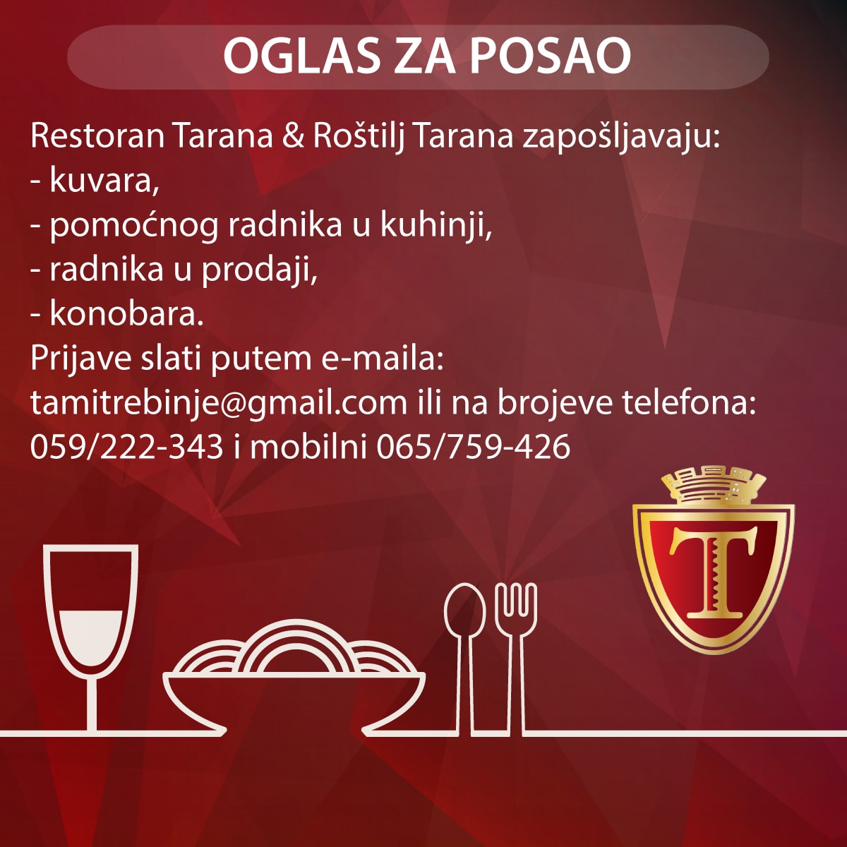 tarana oglas za posao.jpg